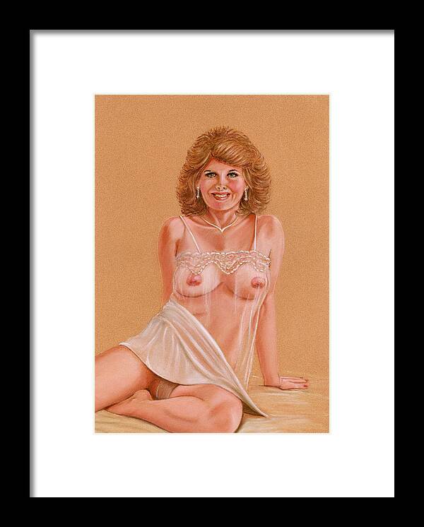 Erotic Framed Print featuring the painting Sheer Delight by Shelby
