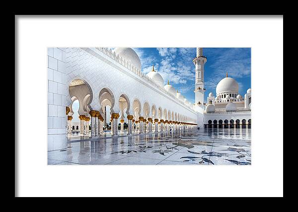 Sheikh Zayed Mosque Framed Print featuring the photograph Sheikh Zayed Mosque by Jorg Peter
