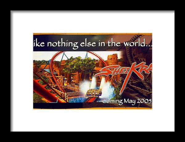 Sheikra Roller-coaster Framed Print featuring the photograph Sheikra poster add one by David Lee Thompson