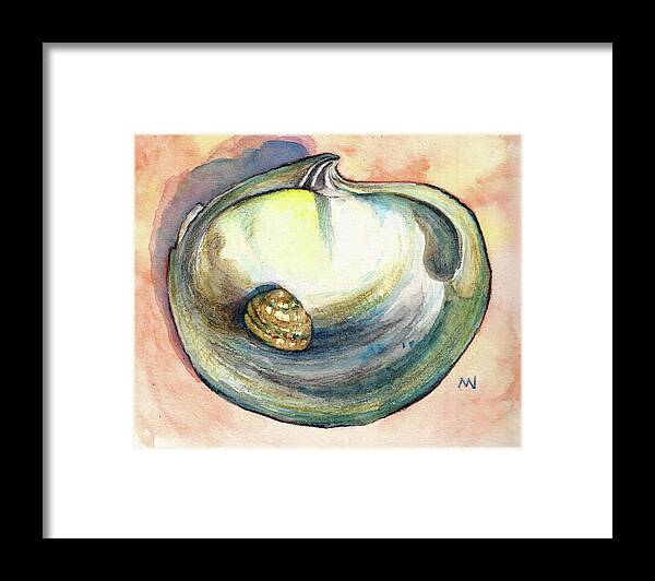 Shell Framed Print featuring the painting Shell Study by AnneMarie Welsh