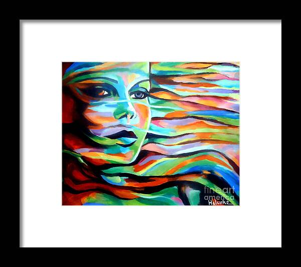 Contemporary Art Framed Print featuring the painting Sheltered by the wind by Helena Wierzbicki