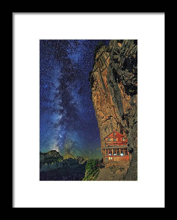 Mountains Framed Print featuring the photograph Sheltered from the Vastness by Ralf Rohner