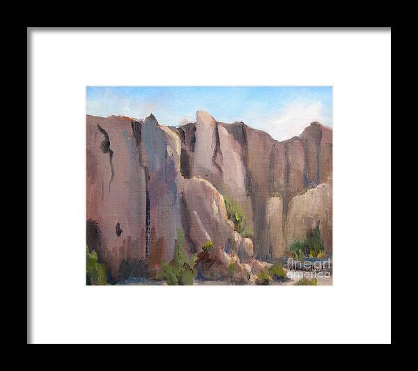 Canyon Walls Framed Print featuring the painting Castles in the Sandstone by Maria Hunt
