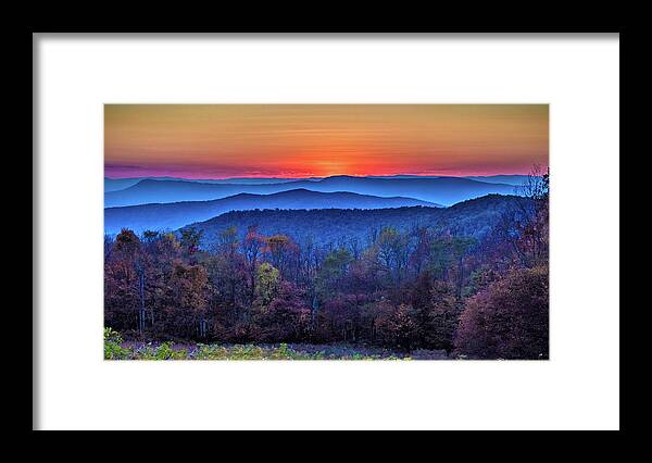 Autumn Framed Print featuring the photograph Shenandoah Valley Sunset by Louis Dallara