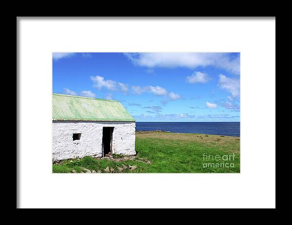 Coastal Cottage Framed Print featuring the photograph Coastal Cottage Malin Head Donegal Ireland by Eddie Barron