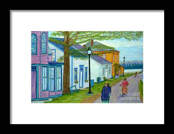 Sherbrooke Framed Print featuring the pastel Sherbrooke Village by Rae Smith PSC