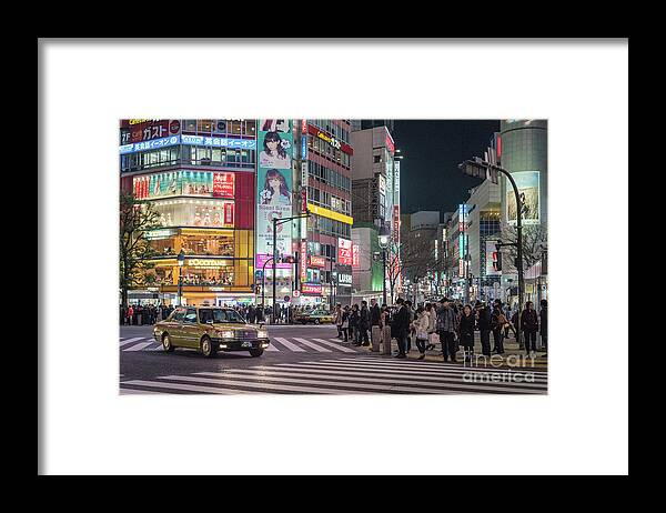 Shibuya Framed Print featuring the photograph Shibuya Crossing, Tokyo Japan by Perry Rodriguez