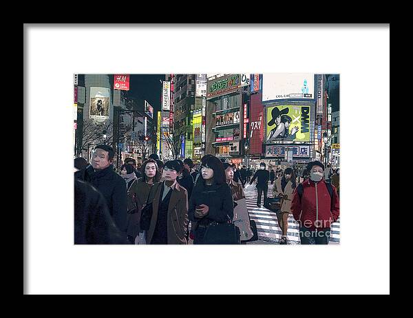 Shibuya Framed Print featuring the photograph Shibuya Crossing, Tokyo Japan Poster 2 by Perry Rodriguez