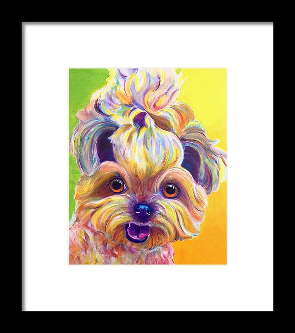 Dog Framed Print featuring the painting Shih Tzu - Bloom by Dawg Painter