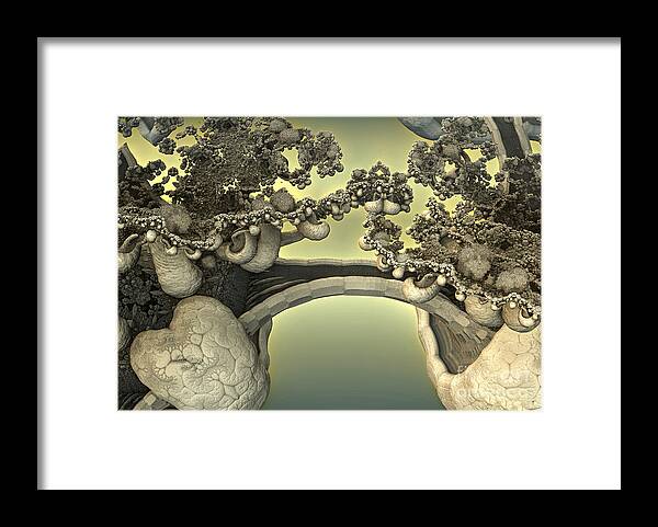 Fractal Framed Print featuring the digital art Shiitake Mushrooms by Melissa Messick
