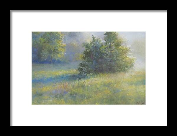 Landscape Framed Print featuring the pastel Shining Through by Bill Puglisi