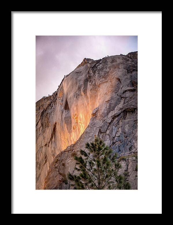2017conniecooper-edwards Framed Print featuring the photograph Shiny Horsetail Falls by Connie Cooper-Edwards
