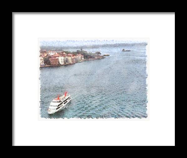 Sydney Framed Print featuring the photograph Ship off Sydney by Ashish Agarwal