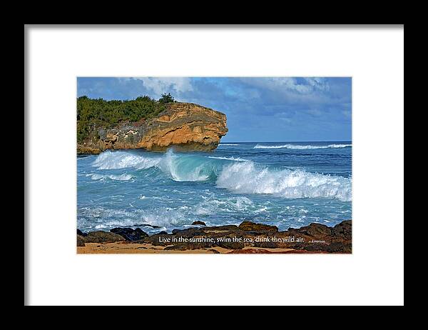 Ocean Framed Print featuring the photograph Shipwreck Beach Shorebreaks 2 by Marie Hicks