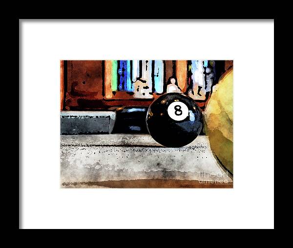 Pool Framed Print featuring the digital art Shooting For The Eight Ball by Phil Perkins