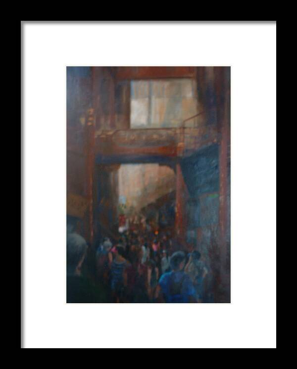 Figureative Framed Print featuring the painting Shopping in Shanghai by Bryan Alexander