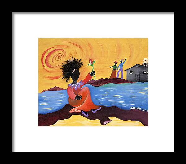 Sabree Framed Print featuring the painting Shore Love by Patricia Sabreee