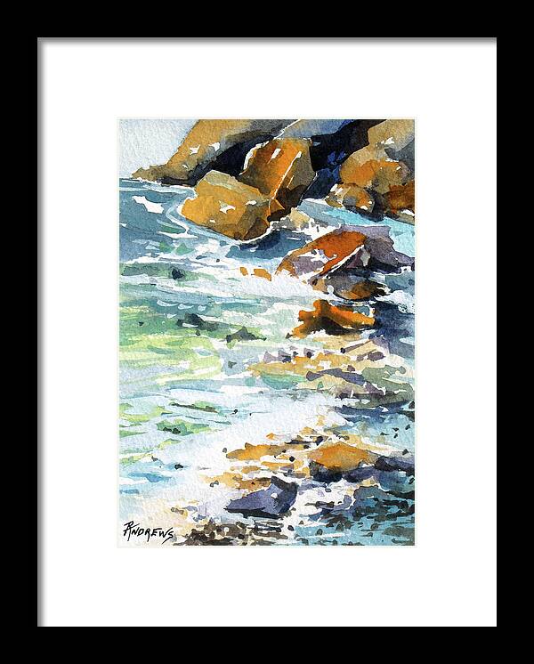 Seascape Framed Print featuring the painting Shoreline Drift by Rae Andrews