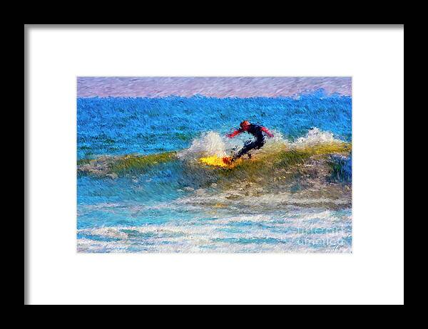 Surf Framed Print featuring the digital art Shreddin' by Scott Evers