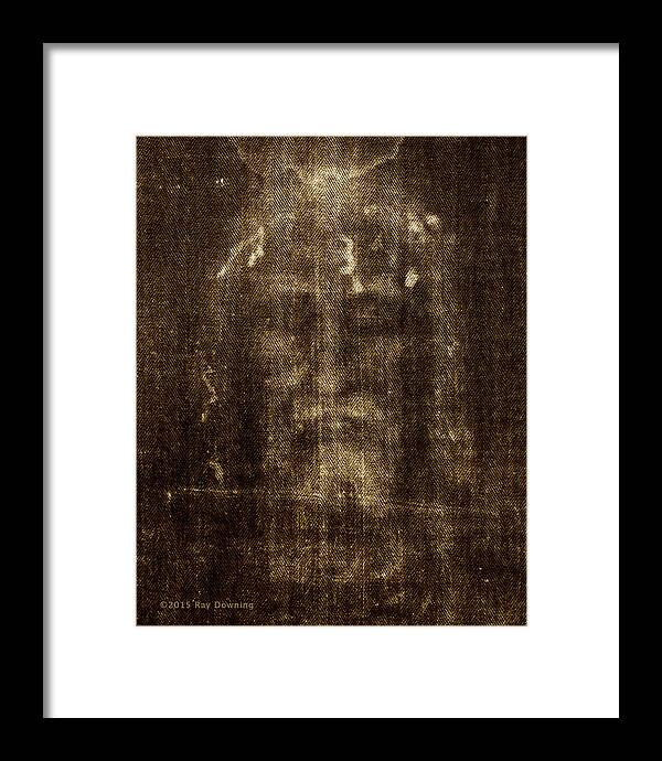 Shroud Of Turin Framed Print featuring the digital art Shroud of Turin by Ray Downing