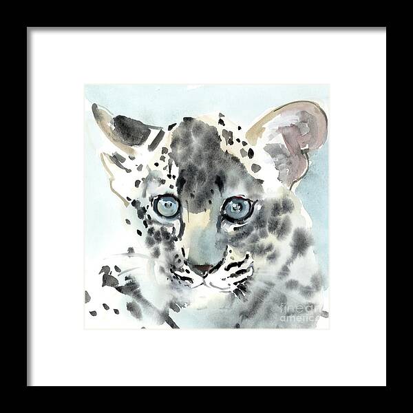 Cub Framed Print featuring the painting Shy by Mark Adlington