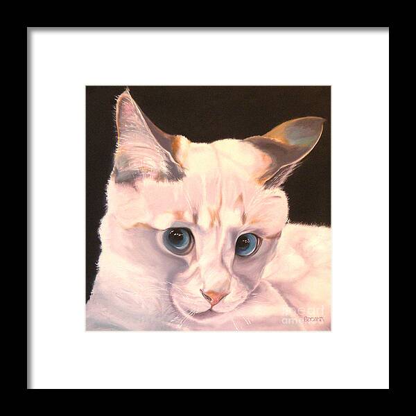 Cat Framed Print featuring the painting Siamese Rescue - Gem of a Kitten by Susan A Becker