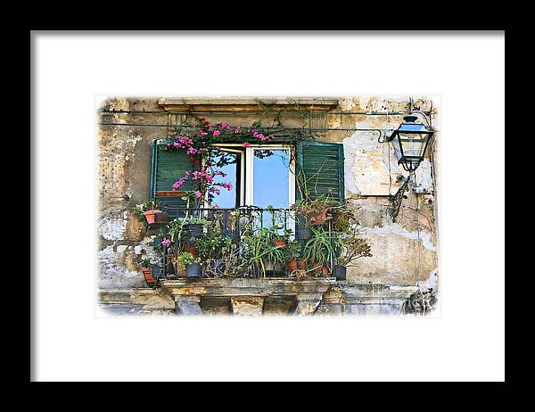 Sicily Framed Print featuring the photograph Sicilian Balcony by David Birchall