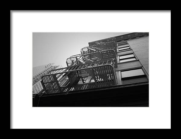 Stairs Framed Print featuring the photograph Side the building by Jesse Sanchez