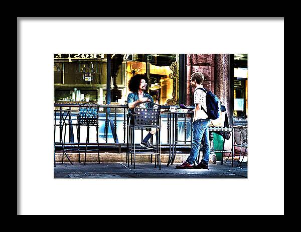 People Framed Print featuring the photograph 048 - Sidewalk Cafe by David Ralph Johnson