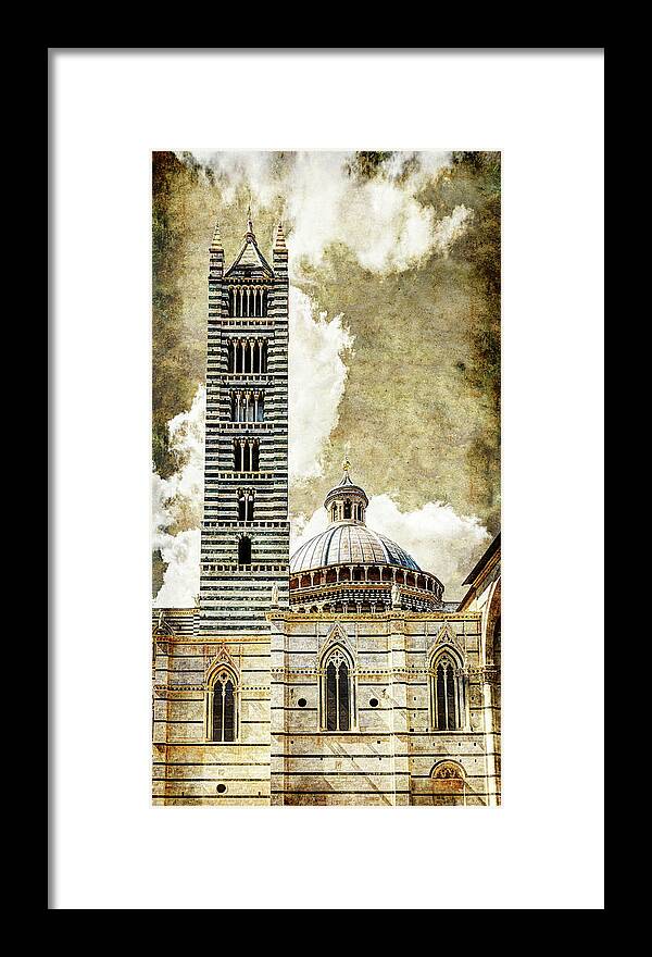 Siena Framed Print featuring the photograph Siena Duomo tower and cupola by Weston Westmoreland