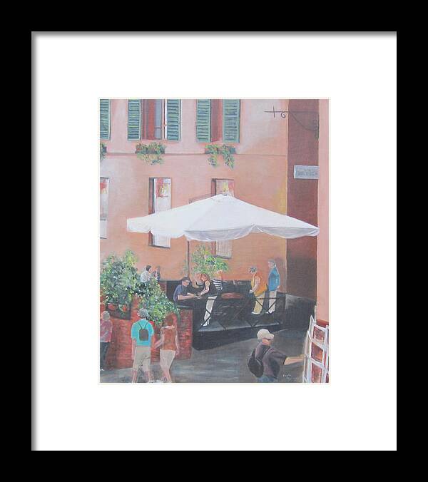 Acrylic Painting On Board Framed Print featuring the painting Siena by Paula Pagliughi