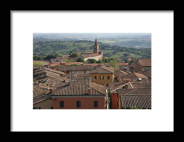 Siena Framed Print featuring the photograph Sienna Rooftops by Tom Reynen