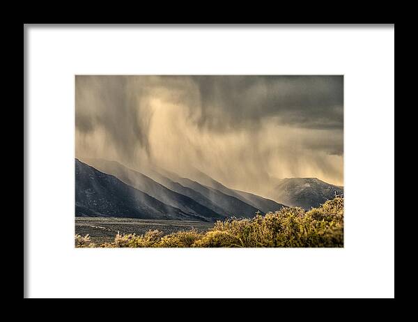 Storm Framed Print featuring the photograph Sierra Storm from Panum Crater by Janis Knight