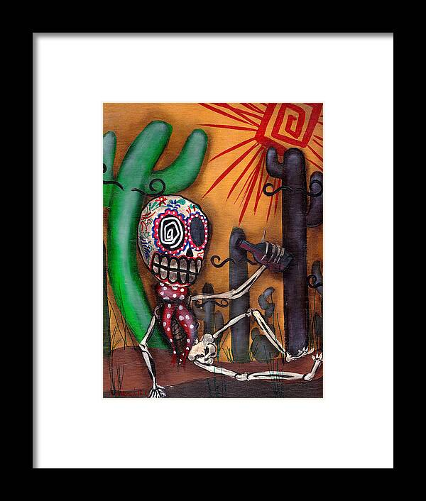 Day Of The Dead Framed Print featuring the painting Siesta by Abril Andrade