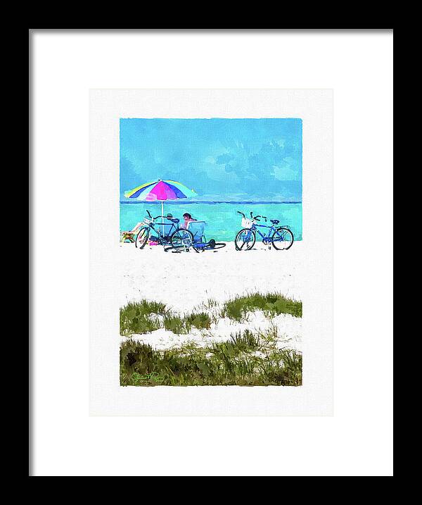 Susan Molnar Framed Print featuring the photograph Siesta Key Beach Bikes by Susan Molnar