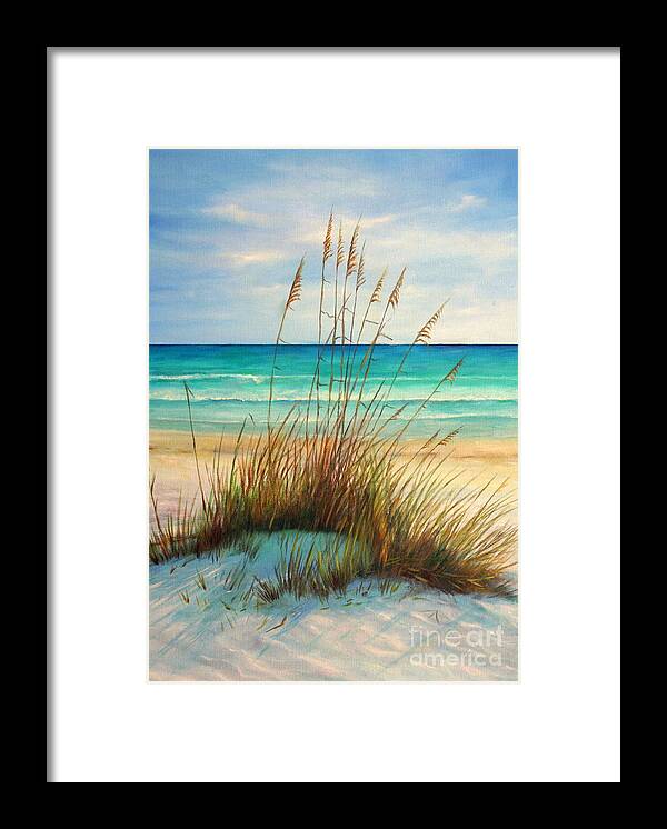 Siesta Key Beach Framed Print featuring the painting Siesta Key Beach Dunes by Gabriela Valencia