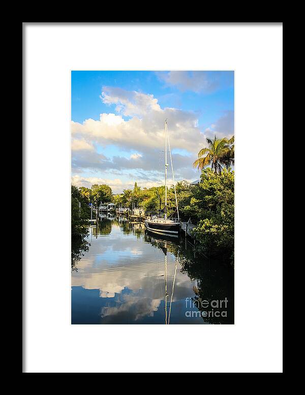 Blue Sky Framed Print featuring the photograph Siesta Key Sailboat 2 by Liesl Walsh