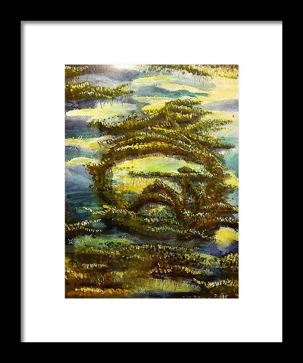 Watercolor Framed Print featuring the painting Sigil for Serenity by Alexandria Weaselwise Busen