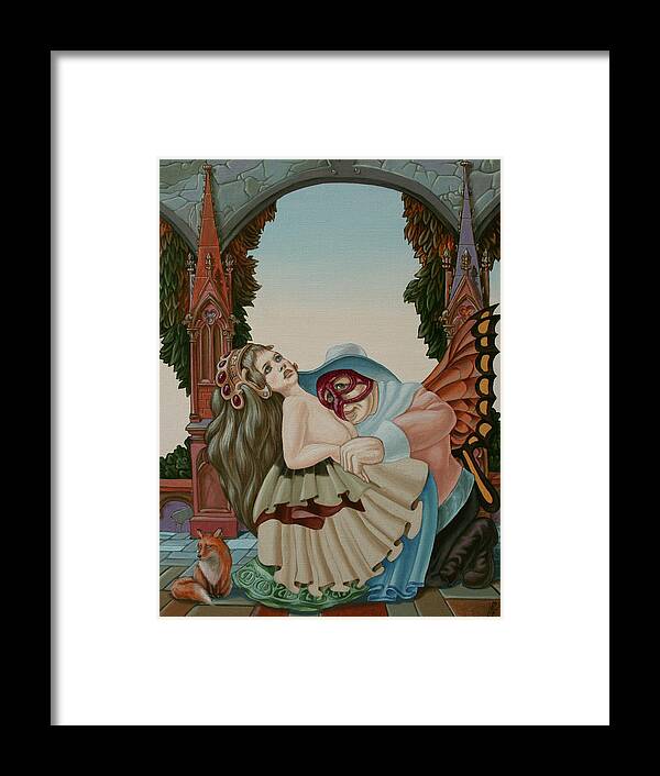 Freud Framed Print featuring the painting Sigmund Freud With a Fox by Victor Molev