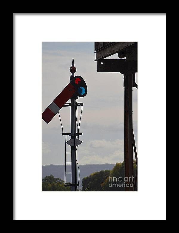 Railroad Signal Framed Print featuring the photograph Signal by Andy Thompson