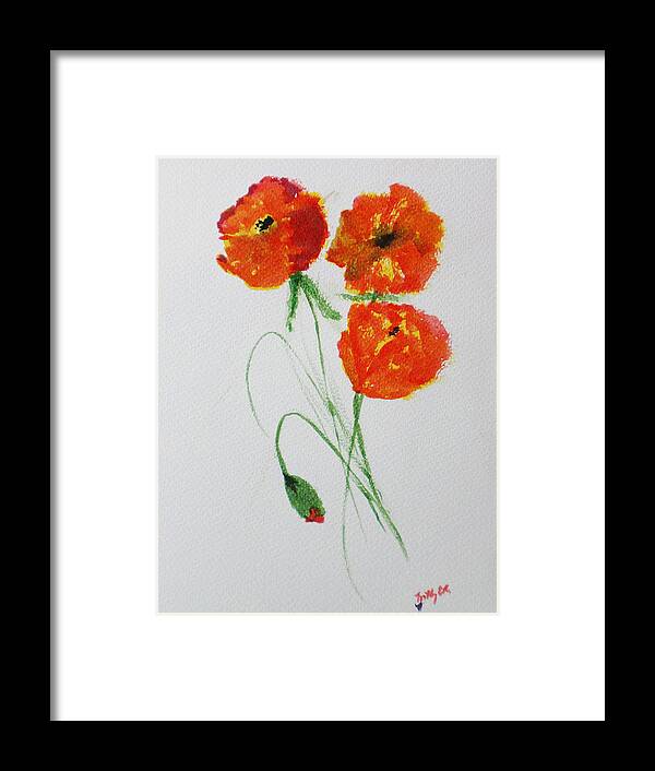 Poppies Framed Print featuring the painting Signature by Trilby Cole