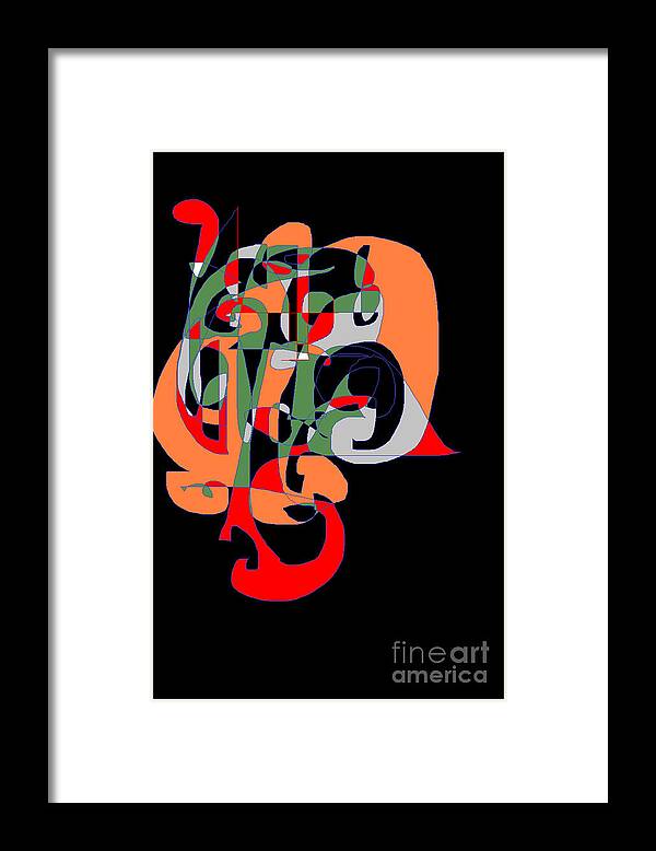 Abstract Digital Geometric Art Framed Print featuring the digital art Signs or Symbols by Nancy Kane Chapman