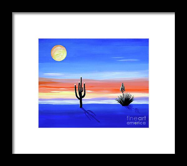 Cactus Framed Print featuring the painting Silellnt Shadows by Phyllis Kaltenbach