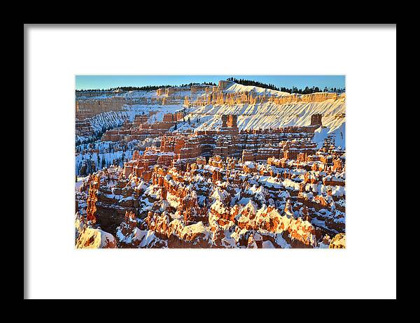 Bryce Canyon National Park Framed Print featuring the photograph Silent City Snowy Sunrise by Ray Mathis