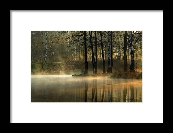 Pond Framed Print featuring the photograph Silent Light. by Agnieszka Jankowska