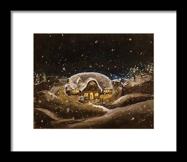 Christmas Framed Print featuring the painting Silent Night by Carlos Flores