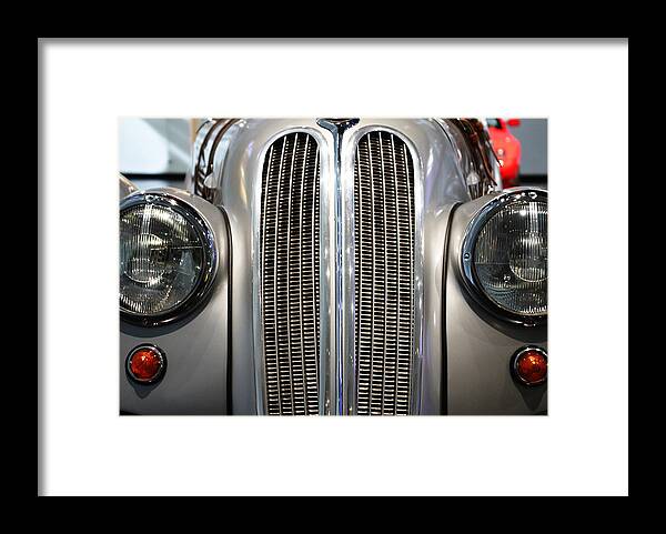 Bmw Framed Print featuring the photograph Silver BMW Grill by Lauri Novak