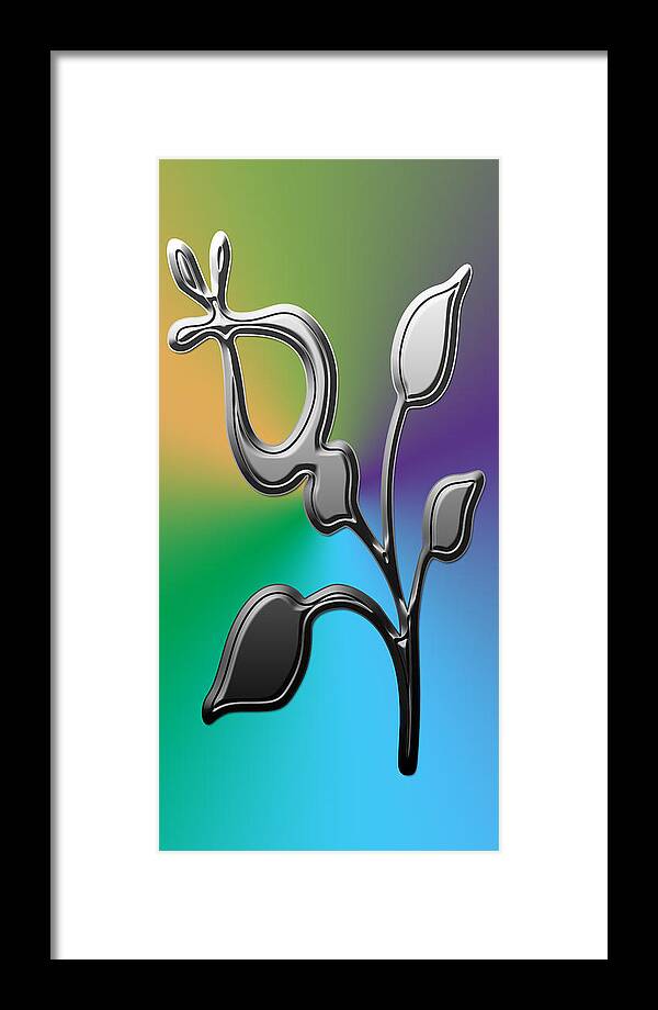 Colorful Abstract Framed Print featuring the digital art Silver Floral Abstract by Aimee L Maher ALM GALLERY