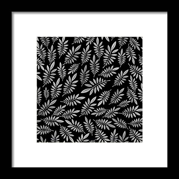 Pattern Framed Print featuring the digital art Silver Leaf Pattern 2 by Stanley Wong