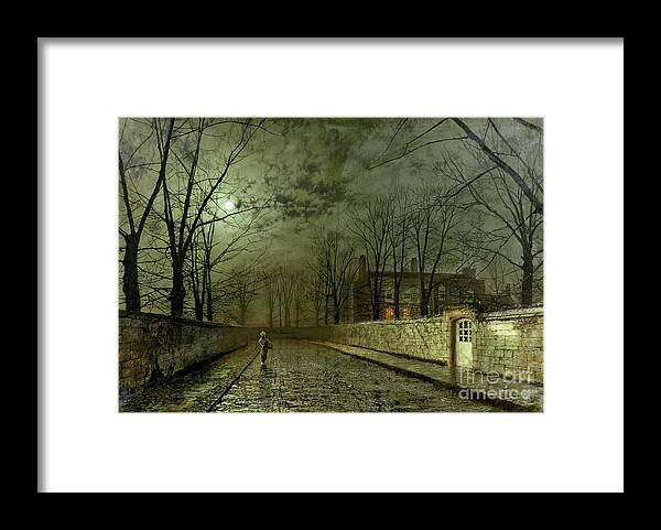 Silver Moonlight Framed Print featuring the painting Silver Moonlight by John Atkinson Grimshaw